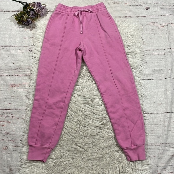Jonathan Simkhai Niya Organic Terry Drawstring Track Pants in Orchid - Picture 4 of 10